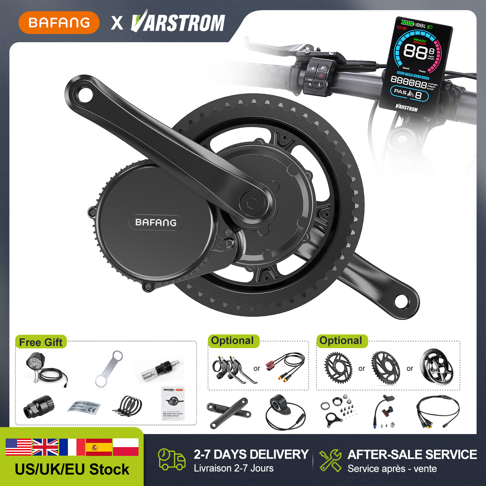 [US Stock] BAFANG 48V 500W 750 - Mid Drive Motor Kit 52V 1000W review and price